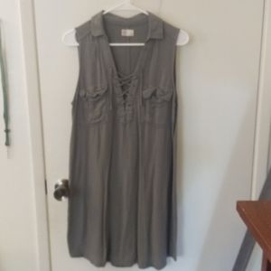 Lace-up tank dress